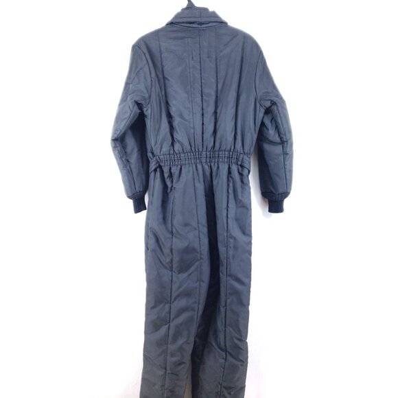 Vintage Insulated Snow Suit Coveralls Womens Size 12-14 Black Nylon Blend - Picture 2 of 10